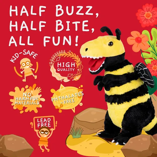 Randimals Juguete de Peluche Mezcla de Animales de Peluche - Animales de Peluche Híbridos de Abeja y Tiranosaurio para Niñas y Niños - Personajes de