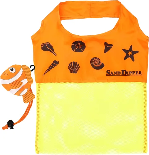 Miniatura 9 de Sand Dipper Bolso tote de malla expandible Bonita bolsa de nylon de pez payaso naranja