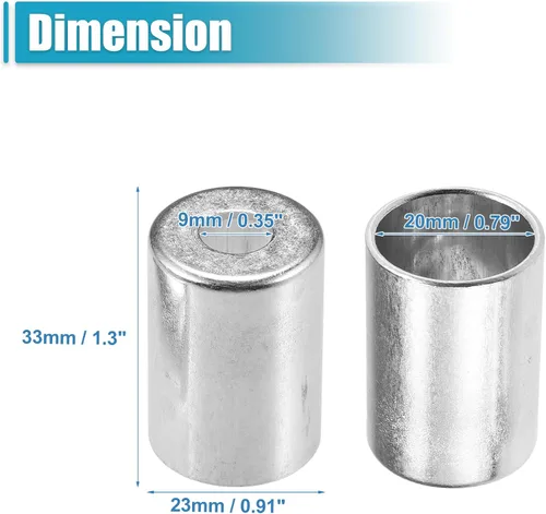 Miniatura 4 de uxcell 8 unids aluminio del coche cilíndrico aire acondicionado tubería junta manga 0.354 in 0.787 in agujero diámetro