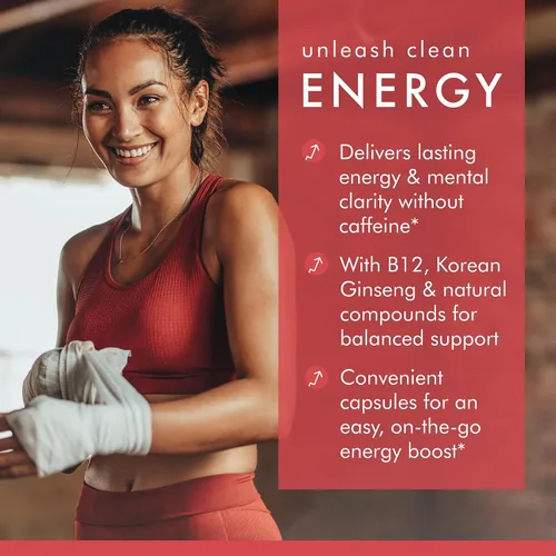 Miniatura 5 de Dr. Mercola Pure Power Energy Boost con ginseng + B12 - Apoyo energético limpio a base de plantas - Extracto de ginseng coreano y cacao - Suplemento