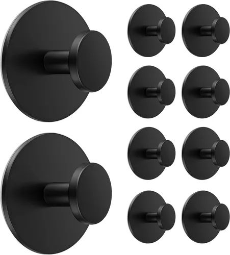 Miniatura 10 de bussdis Ganchos Multifuncionales para Toallas para Pared de Baño - Acero Inoxidable Extra Adhesivo, Soporta hasta 12 LB, Ganchos para Abrigos