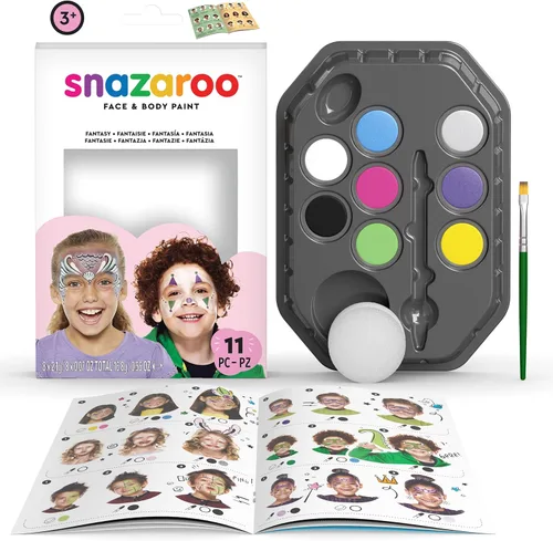 Miniatura 11 de Snazaroo, kit paleta de pintura facial, Multi color, talla única Arco iris