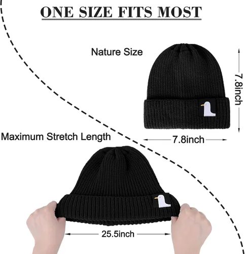 Miniatura 2 de Beanie Hats for Men Women Winter Warm Knit Cuffed Beanies with Duck Design for Cold Weather