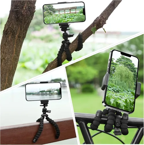 Miniatura 7 de ZTON trípode flexible para teléfono celular pequeño, montaje para teléfono celular ajustable, soporte Octopus universal para iPhone, Samsung, cámara