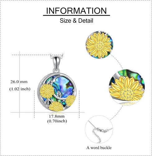 Miniatura 5 de DAYLINLOVE Collar de urna de girasol para cenizas, plata de ley You Are My Sunshine colgante joyería de cremación para cenizas de seres queridos