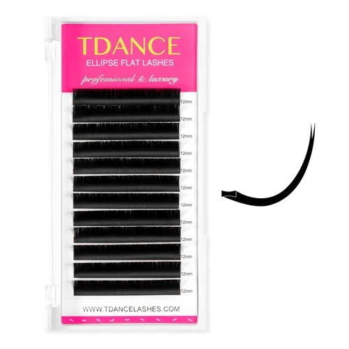 Miniatura 9 de TDANCE - Extensiones de pestañas clásicas, pestañas planas, extensiones de pestañas 0.15mm, rizo D, extensiones de pestañas elípticas, 8-15mm