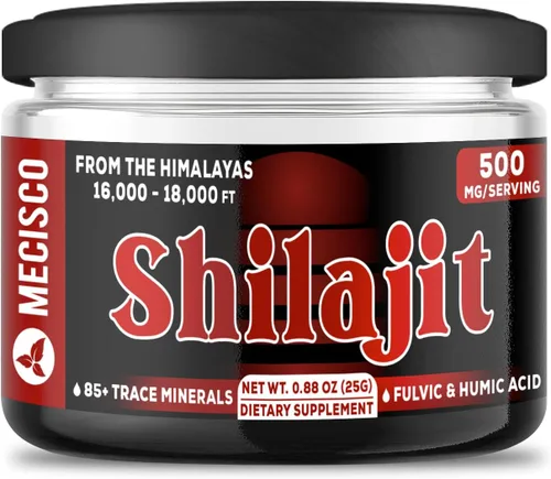 Shilajit orgánico puro del Himalaya de 0.88 oz – La resina Shilajit contiene fúlvico, ácido húmico natural y más de 85 minerales traza – Apoyo para