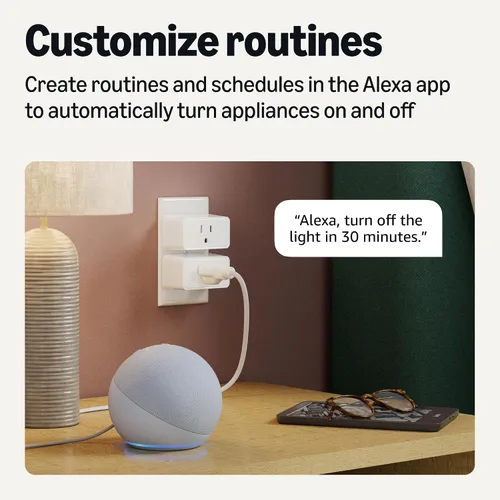 Miniatura 4 de Amazon Basics Enchufe inteligente, funciona solo con Alexa, Wi-Fi de 2.4 GHz, no requiere hub, 1 paquete, blanco