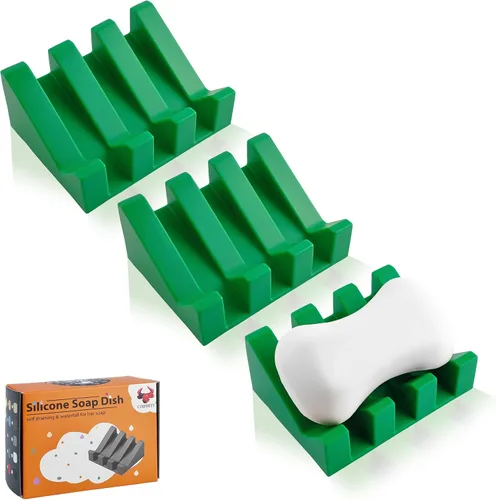 Miniatura 62 de Jabonera Autodrenante con Soporte, Jabonera de Silicona, para Baño, Cocina, Esponjas, Puede Extender la Vida del Jabón, Mantiene las Barras de Jabón