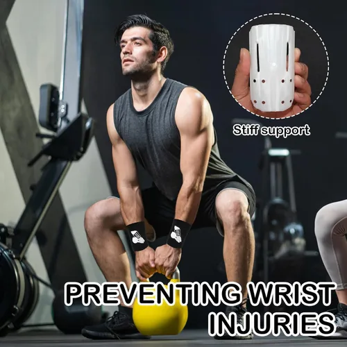 Miniatura 3 de Kettlebell Wrist Guards, Sweat Weighted Wristbands with Insert Support, Shock-Absorbing Sleeve Protector for Athletes Fitness Strength Training