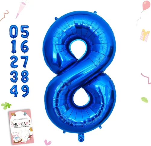 Miniatura 182 de Globos de números de 40 pulgadas del 0 al 9 dorados grandes del número 0, globos digitales para suministros de decoración de celebración de fiesta