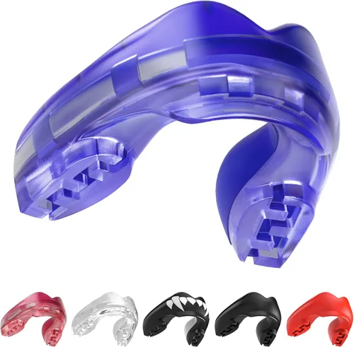 Miniatura 7 de SAFEJAWZ Protector bucal para aparatos ortopédicos, protección superior e inferior, protector bucal remoldeable con estuche para boxeo, baloncesto