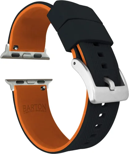 Miniatura 2 de Barton Watch Bands - Extensibles de silicona Elite para reloj - Accesorios y adaptadores negros con deposición física de vapor, de liberación