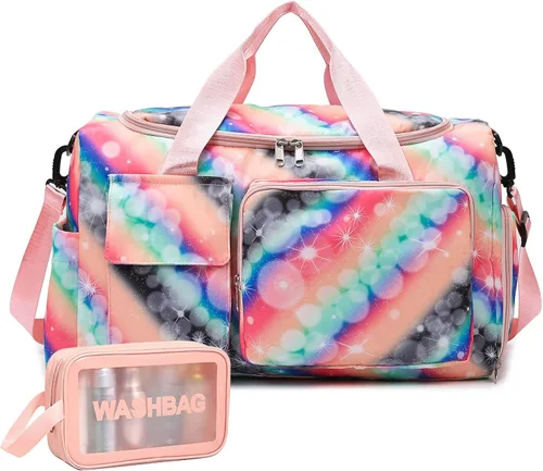 Miniatura 281 de Pequeña bolsa de gimnasio para mujer, bolsa de viaje con compartimento para zapatos