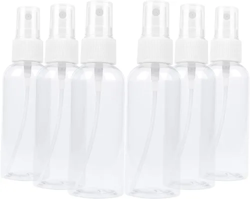TRENDBOX Paquete de 6 botellas vacías de plástico transparente de niebla fina (paquete de 0.2 – 4.1 fl oz)
