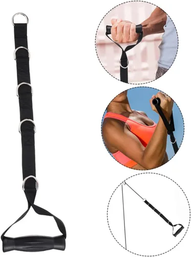 Miniatura 8 de Kisangel Bandas de resistencia de fitness resistentes, asas de tracción, cinta de tensión negra para equipos de fuerza y entrenamientos de bíceps, 2