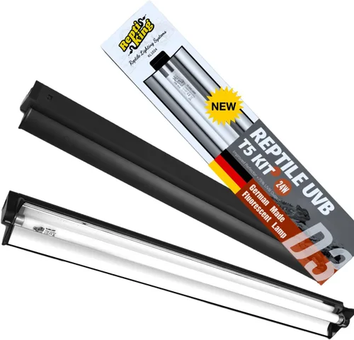 Luz de reptil UVB T5 mejorada, 10.0 UVB 24W fabricación alemana lámpara fluorescente y kit de accesorios, para reptiles que viven en el desierto,