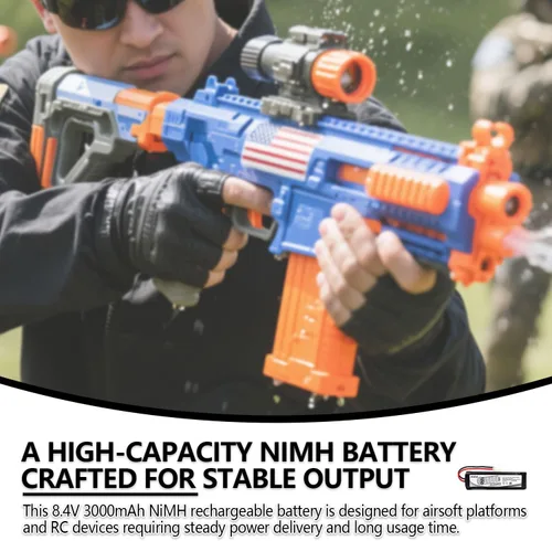 Miniatura 6 de Paquete de 2 baterías Ni-MH de 8.4 V 3000 mAh de repuesto para M16 SR16 AK Series MP5 G&P M16A1 Knights SR16 MP5 SD5 MK5A4 G3 SD1 M16VN CA G3 SG1 G3