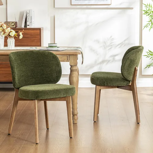 Miniatura 14 de YOUNIKE Silla de comedor con respaldo alto, silla única de cocina estilo moderno de mediados de siglo, silla acentuada sin brazos de tela bouclé