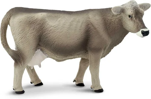 Safari Ltd. Figura de vaca suiza marrón – Figura detallada de plástico de 5.25 pulgadas – Divertido juguete educativo para niños, niñas y niños a