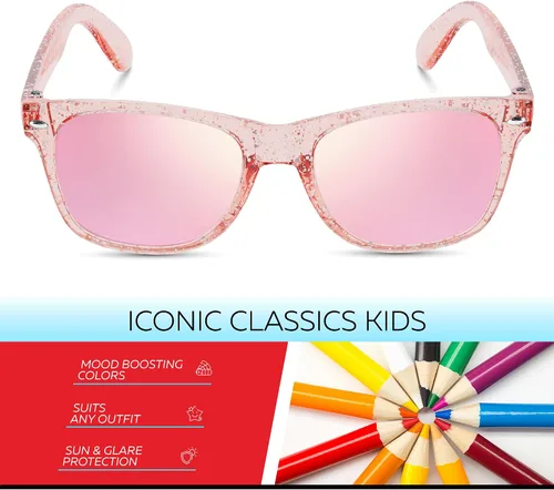 Miniatura 138 de Retro Rewind Lentes de sol para niños y niñas de 3 a 12 años, inastillables, UV400, lentes de sol para niños pequeños