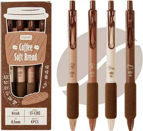 Miniatura 11 de MOZXIRZ 4 unidades de bolígrafos de gel con tinta retráctiles, bonitos bolígrafos de 0,5 mm de punta de bola, suministros de oficina y escuela