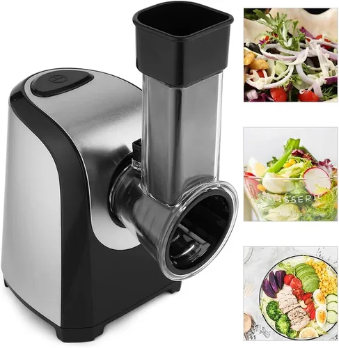 Miniatura 8 de Rallador Eléctrico de Queso, Rebanadora Trituradora Eléctrica Profesional, Rallador de Queso/Picadora de 150W Fabricante de Ensaladas, Trituradora