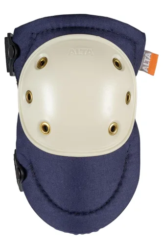 ALTA 50903 AltaPRO - Rodilleras, tela de nailon Cordura azul marino, cierre AltaLOK, tapa dura, redonda, color blanco (un par)