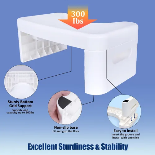 Miniatura 3 de Taburete de inodoro plegable, taburete de inodoro plegable de 6.7 pulgadas, taburete de baño plegable para todas las edades, taburete de pie de Negro