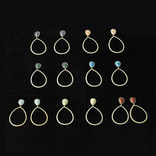 Miniatura 9 de G&GEMSJEW Gold Dangle Earrings for Women, 14K Gold Plated Gemstone Earrings