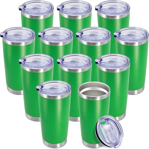 Miniatura 38 de Vaso de viaje de café de 20 onzas a granel con tapa, acero inoxidable de doble pared aislada al vacío, tazas con recubrimiento en polvo, para Rosa