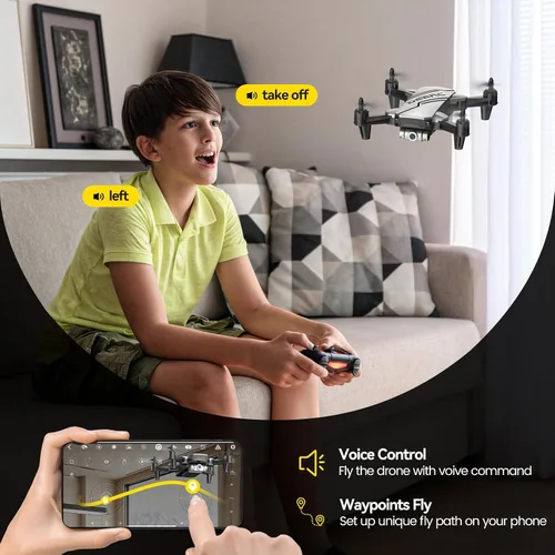 Miniatura 3 de DEERC D20 - Mini dron con cámara FPV HD 720P y control remoto, control de altitud, modo sin cabeza, ajuste de velocidad de arranque con una tecla