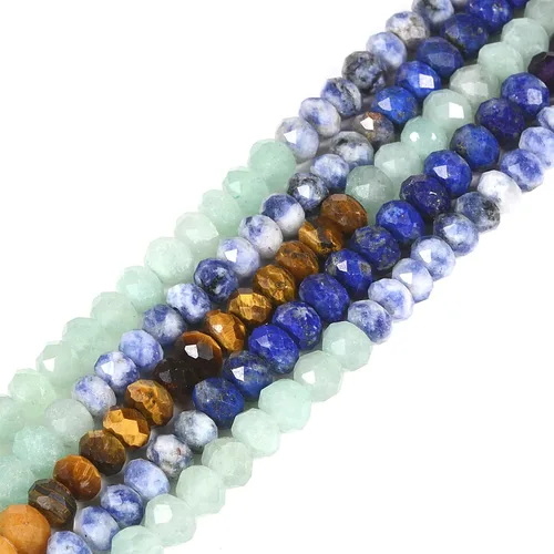 7 chakras piedras preciosas de 0.236 in de piedras preciosas facetadas Rondelle sueltas cuentas para hacer joyas DIY cuentas de 16 pulgadas