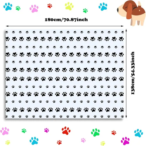 Miniatura 2 de Tatuo 2 manteles con estampado de patas, decoración de cumpleaños de perro, funda de mesa de plástico con diseño de pata de gato, desechable, Negro