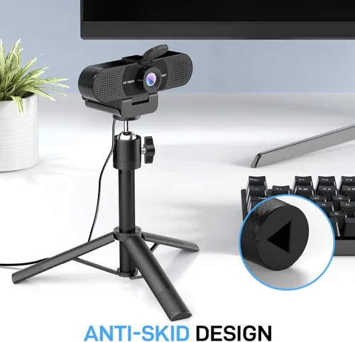 Miniatura 7 de Cámara web EMEET C960 con trípode, cámara web 1080P con micrófono, trípode mini de altura ajustable, cámara web C960 con cubierta de privacidad