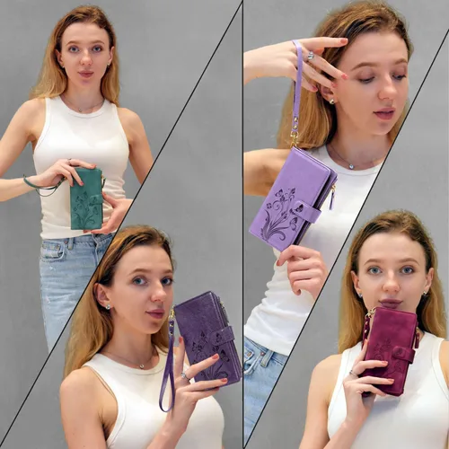 Miniatura 6 de Funda compatible con Samsung Galaxy A13 4G LET/5G [12 ranuras para tarjetas] Soporte para efectivo de crédito de identificación, bolsillo