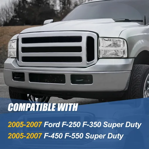 Miniatura 7 de Auto Dynasty Conjunto de faros delanteros halógenos compatible con Ford F250 F350 F450 F550 Super Duty 2005 2006 2007, lado del conductor y del Cromo