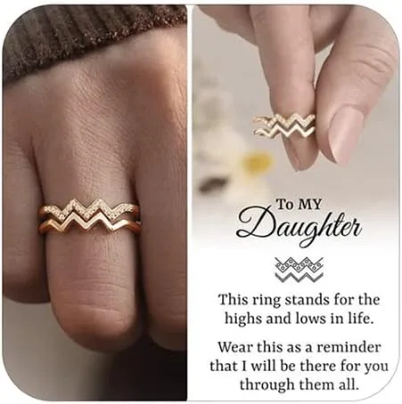 Miniatura 17 de Regalos para hija de mamá, anillo de circón de doble onda, anillos de madre e hija, artículos de moda, regalos de cumpleaños, Navidad, 2025