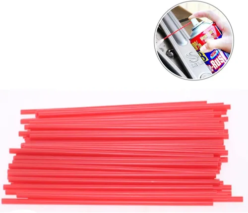 Miniatura 3 de 200 popotes de aerosol, popote de extensión de plástico de repuesto (rojo)
