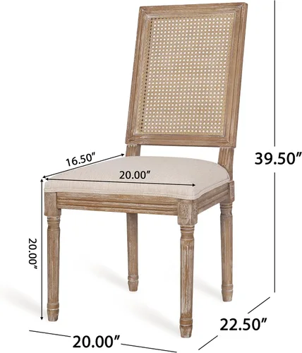 Miniatura 3 de Christopher Knight Home Regina Silla de comedor, madera, beige + natural