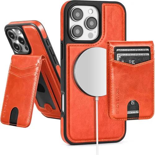 Miniatura 107 de SkyEagle Magsafe - Funda magnética 2 en 1 desmontable para iPhone 11 Pro Max con tarjetero, para mujeres y hombres, piel sintética con bloqueo RFID