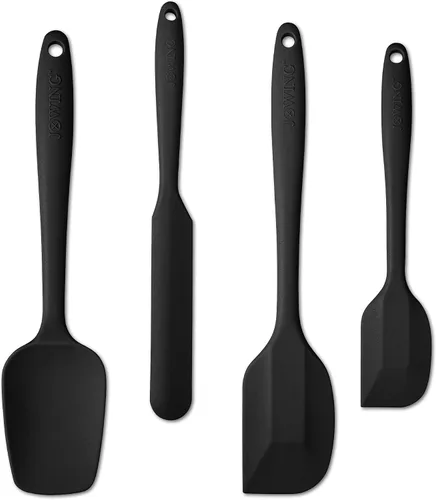 Miniatura 13 de Juego de 4 espátulas de silicona, espátulas de goma flexibles resistentes al calor y antiarañazos para hornear y cocinar con núcleo de acero