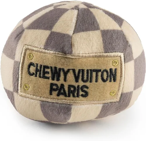 Miniatura 35 de Haute Diggity Dog Black Checker Chewy Vuiton Bone, Juguetes de Peluche de Diseñador para Perros con Chirriador Interactivo, Estimulante Hueso