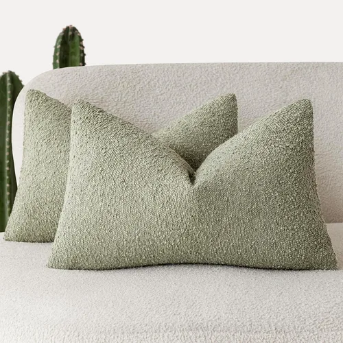 Miniatura 76 de Foindtower - Juego de 2 fundas decorativas de textura de bucle, fundas de almohada acentuadas, fundas de cojín sólidas, neutrales, para sofá, silla