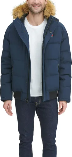 Tommy Hilfiger Chaqueta Bomber de Esnórquel Acolchada de Tela Ártica para Hombre (Estándar y Tallas Grandes)