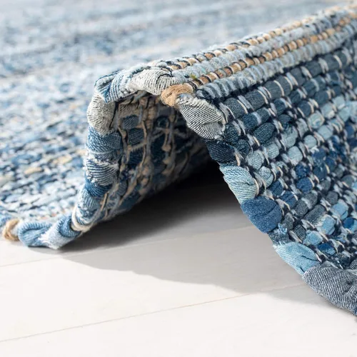 Miniatura 5 de SAFAVIEH Colección Montauk - Alfombra decorativa, 3 x 5 pies, azul, hecha a mano, ideal para zonas de alto tráfico en entrada, sala de estar