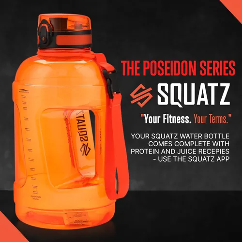 Miniatura 7 de SQUATZ Poseidon Series - Botella de agua deportiva de 78 onzas – Botella de agua deportiva de gran volumen de boca ancha para gimnasio, con hebilla