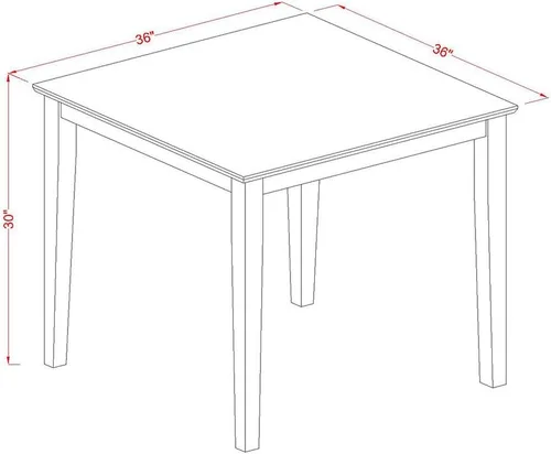 Miniatura 5 de East West Furniture OXNO3-MAH-C - Juego de mesa de comedor de 3 piezas contiene una mesa de cocina cuadrada y 2 sillas de comedor tapizadas de tela