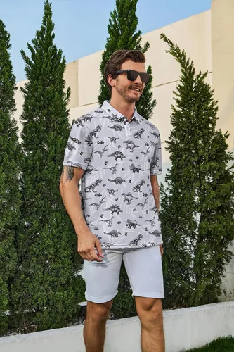 Miniatura 3 de Sriyanka Camisas de golf para hombre, ajuste seco, manga corta, rendimiento casual, absorción de humedad