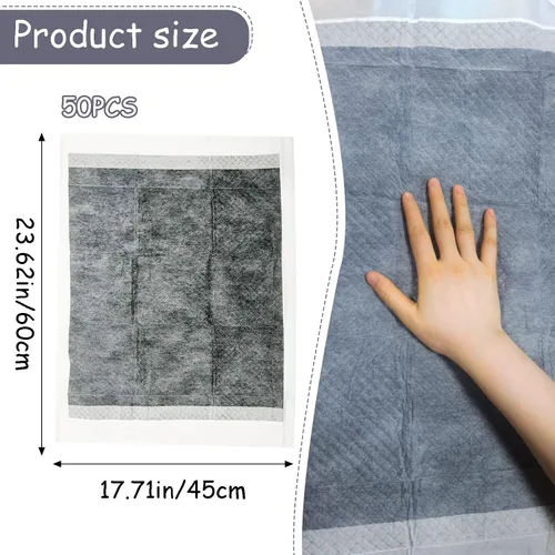 Miniatura 2 de Tfwadmx 50 almohadillas para orina de conejo, cobayas, superabsorbentes, pañales desechables de carbono negro, accesorios de entrenamiento